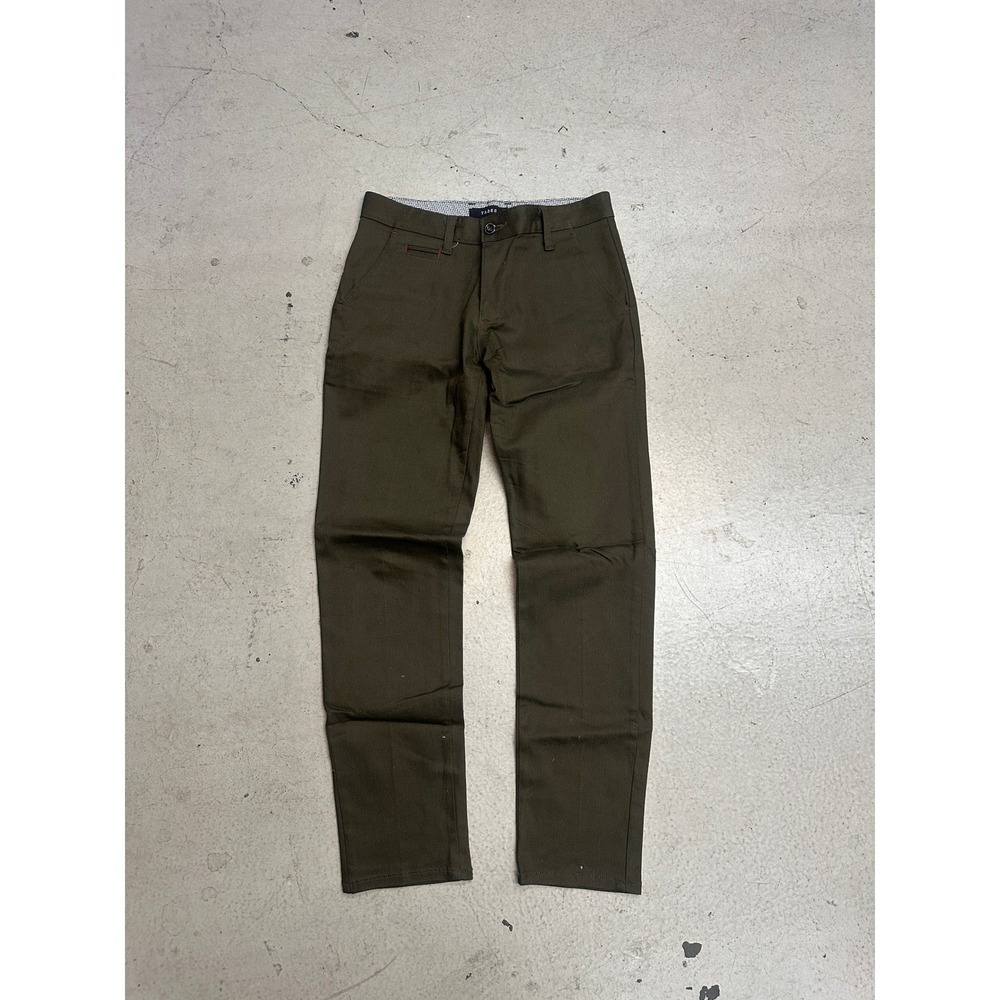 Yabes Mens Chino Pants Olive Green 100 Cotton Slim Straight Trousers Size 30 M